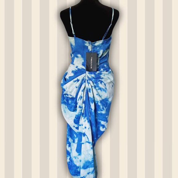 Secondhand PrettyLittleThing (BNWT!) tie-dye draped dress - Size 6 - Picture 6 of 7